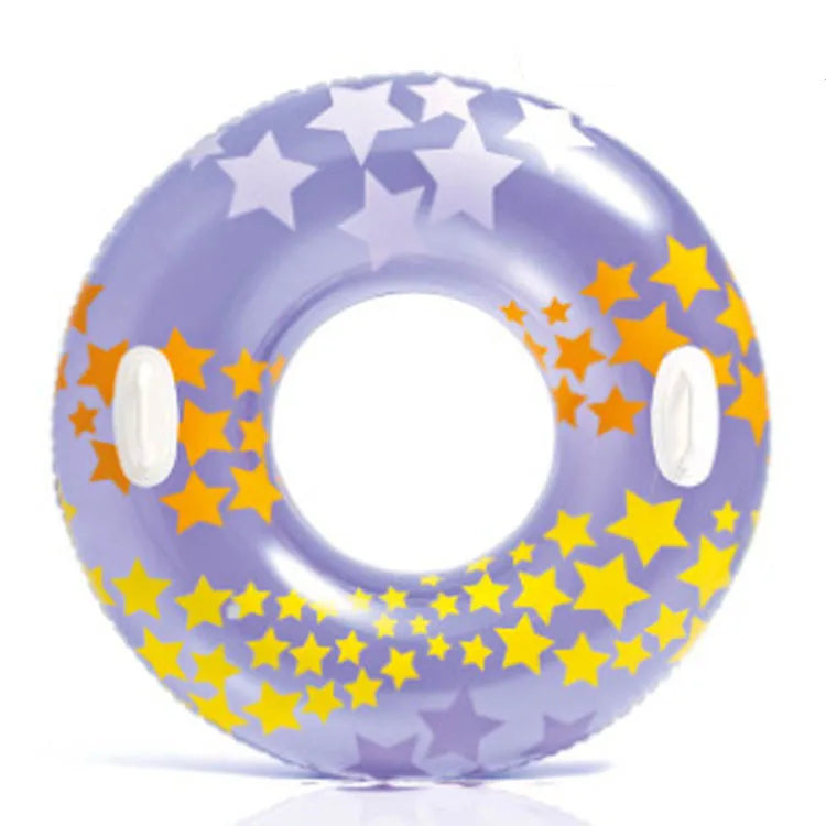 Fashion Transparent Inflatable Adults Swim Ring with Handle