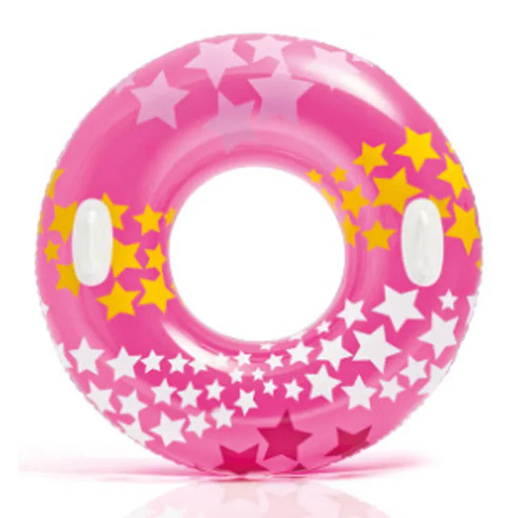 Fashion Transparent Inflatable Adults Swim Ring with Handle