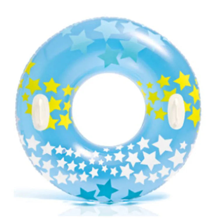 Fashion Transparent Inflatable Adults Swim Ring with Handle